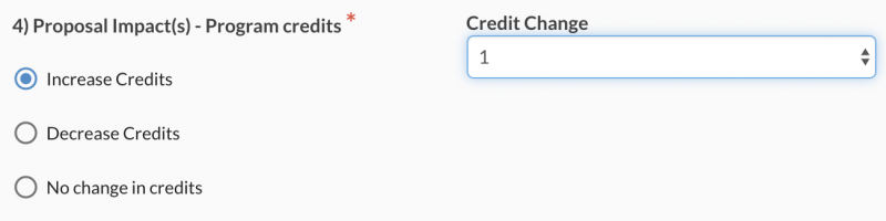 Increase Credits selected with Credit Change set to 1.